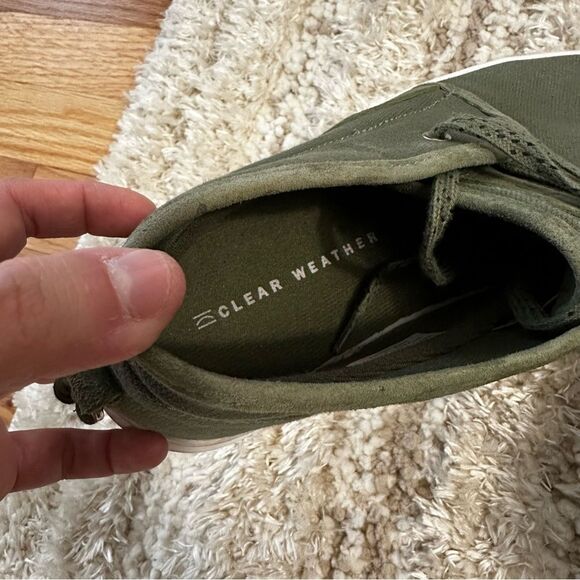 Clear Weather Lace Up Green Canvas Docksider Sneakers Size Mens 9.5 Women’s 11 - Picture 7 of 8